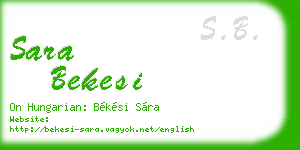sara bekesi business card